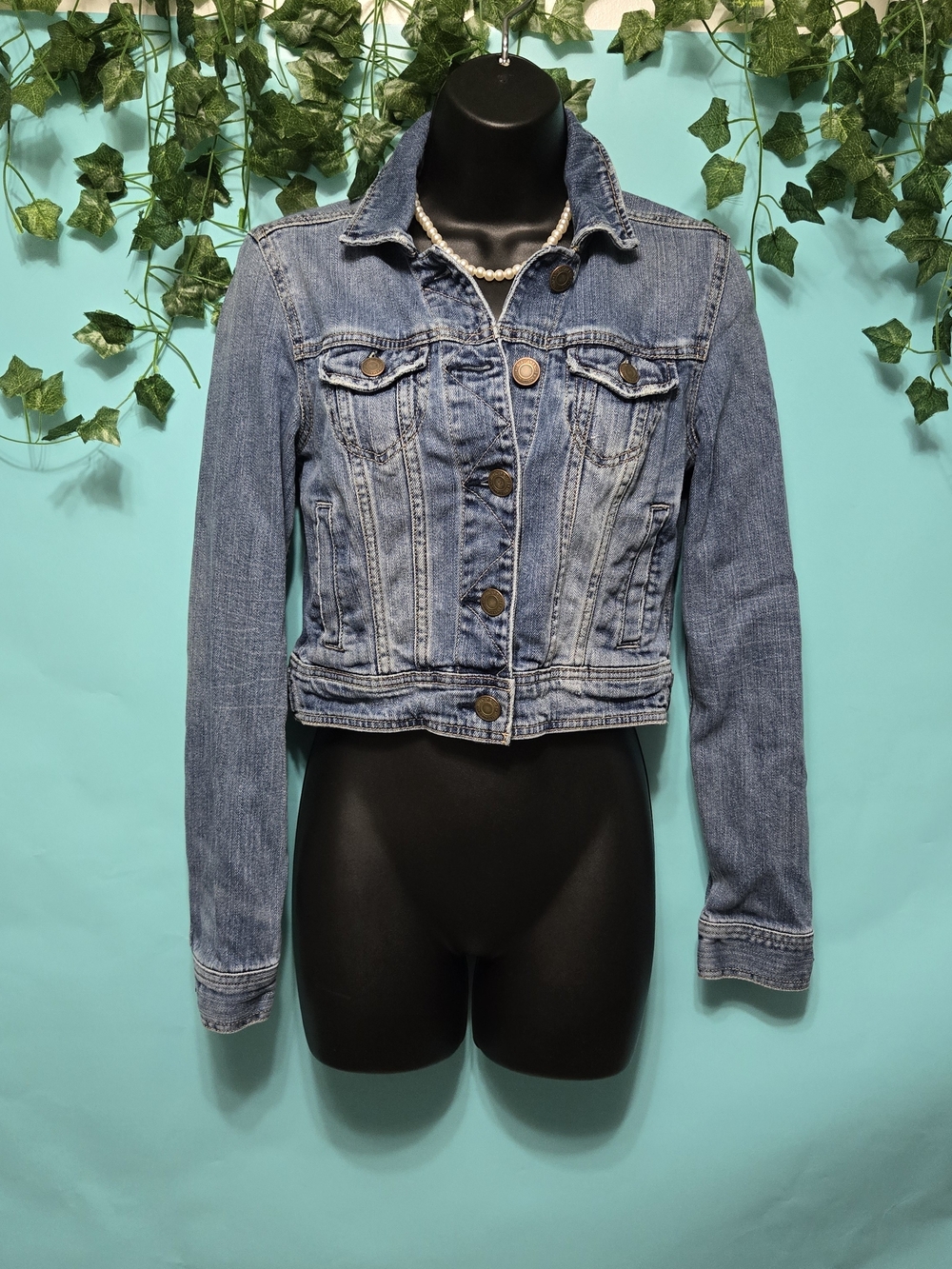 American Eagle Outfitters Light Blue Denim Jean Jacket - Women